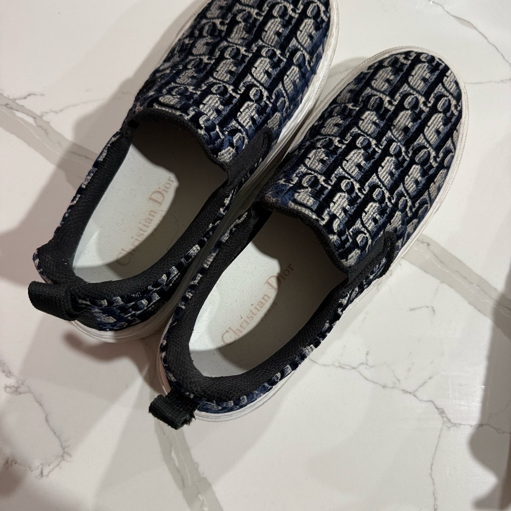 Dior Kids Slip-On Sneakers - Navy and White